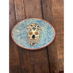 Contreras Skull Day Of The Dead Hand painted Mexico lead Free Plate Decor
